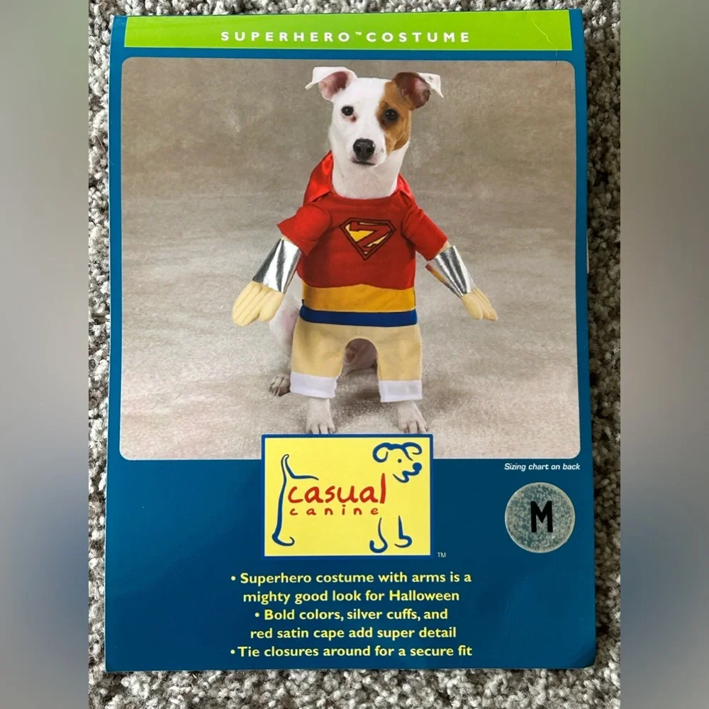 Pet Superhero Superman Halloween Costume Size M Dog